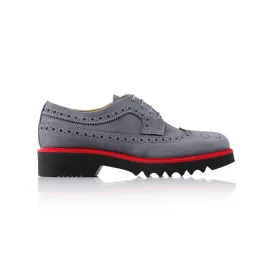 2017 Women's Grey & Red Brogue Wingtip