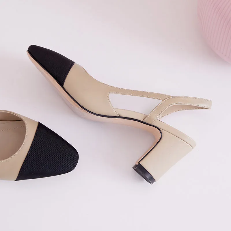 Amozae-Peace Cap Toe Slingback Pumps