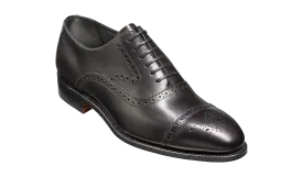 Barker Lerwick Classic semi brogue Oxford Shoe - Black Calf