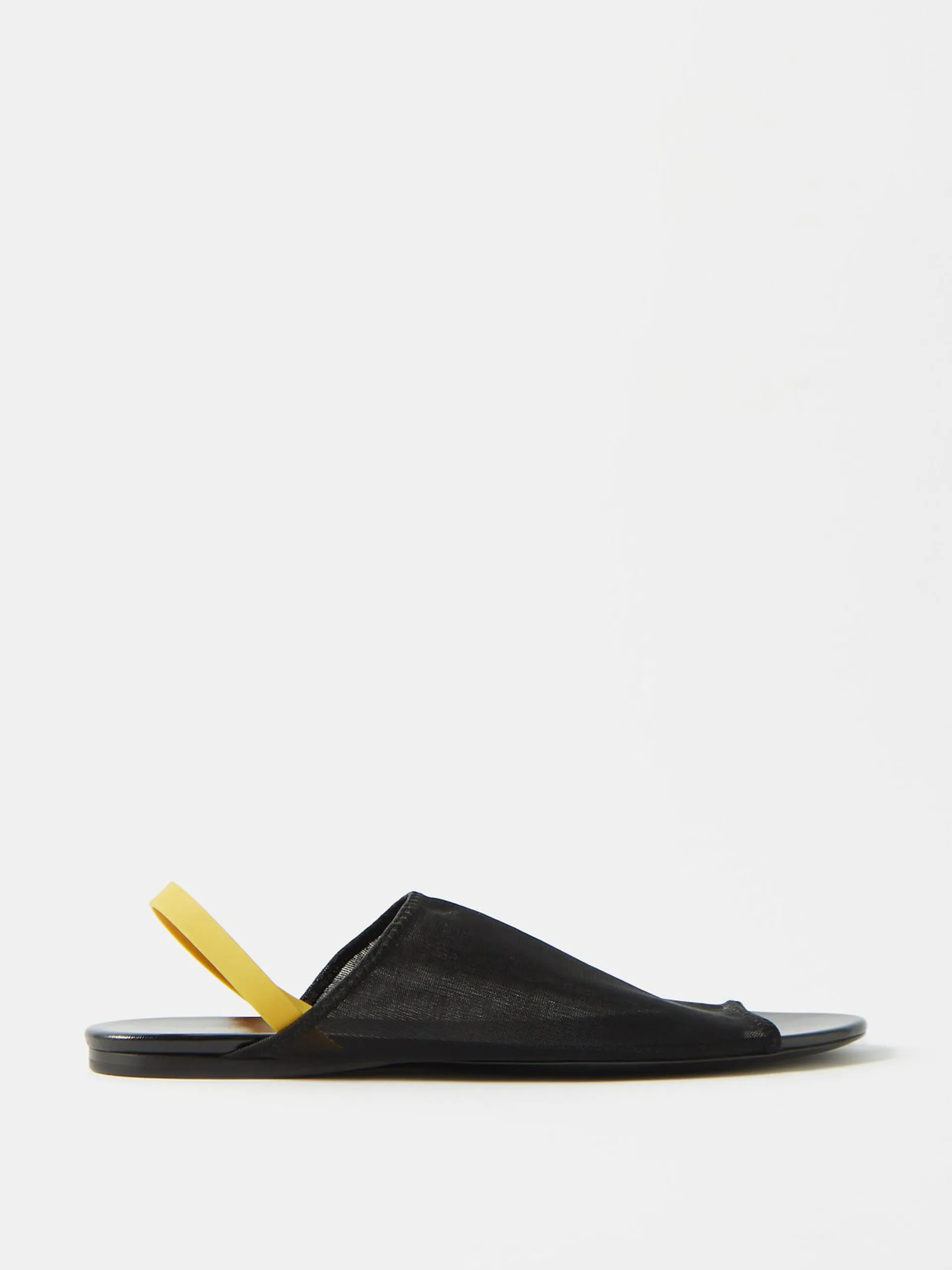 Black mesh slingbacks