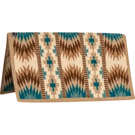 Classic Equine 34"X38" 100% Wool Show Blanket- Sand/Turquoise