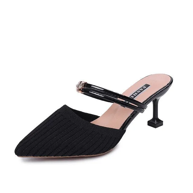Close To Me Rhinestone Mules Shoes