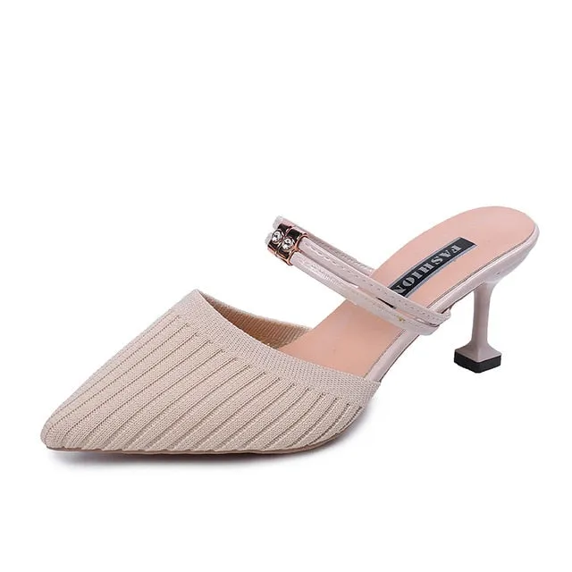 Close To Me Rhinestone Mules Shoes