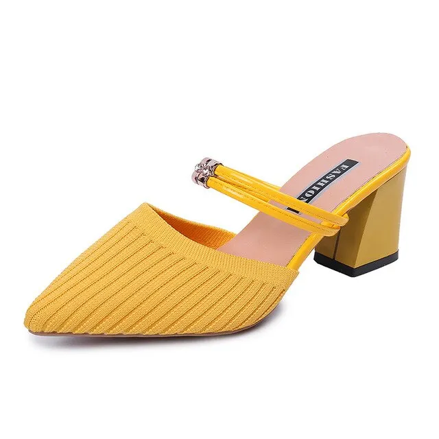 Close To Me Rhinestone Mules Shoes