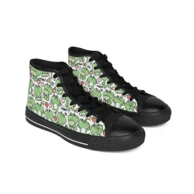 Cute Frog Pattern Women's Classic Sneakers