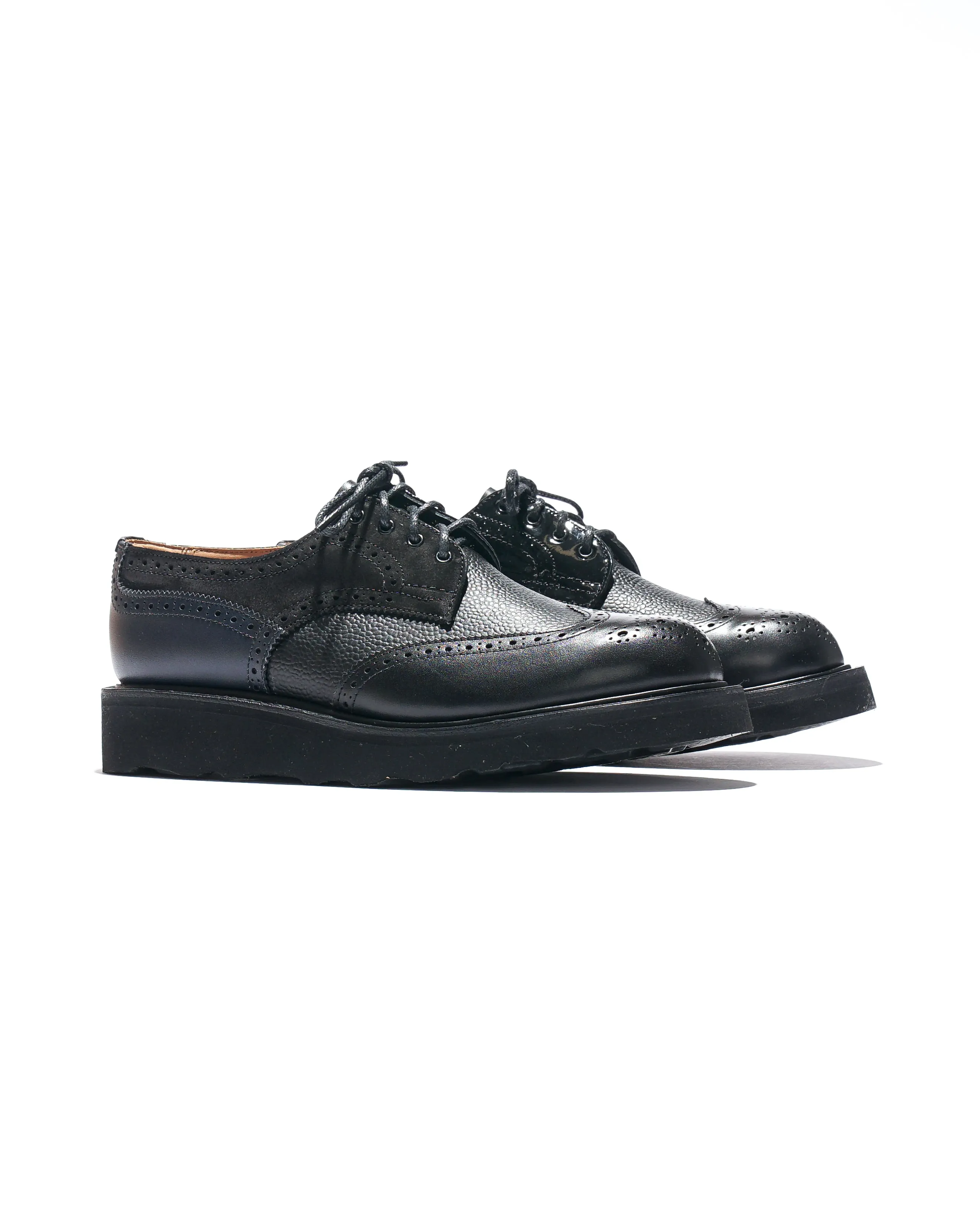 EG x Tricker's - Women's Brogue Shoe - Black - Multi Tone - Morflex Sole