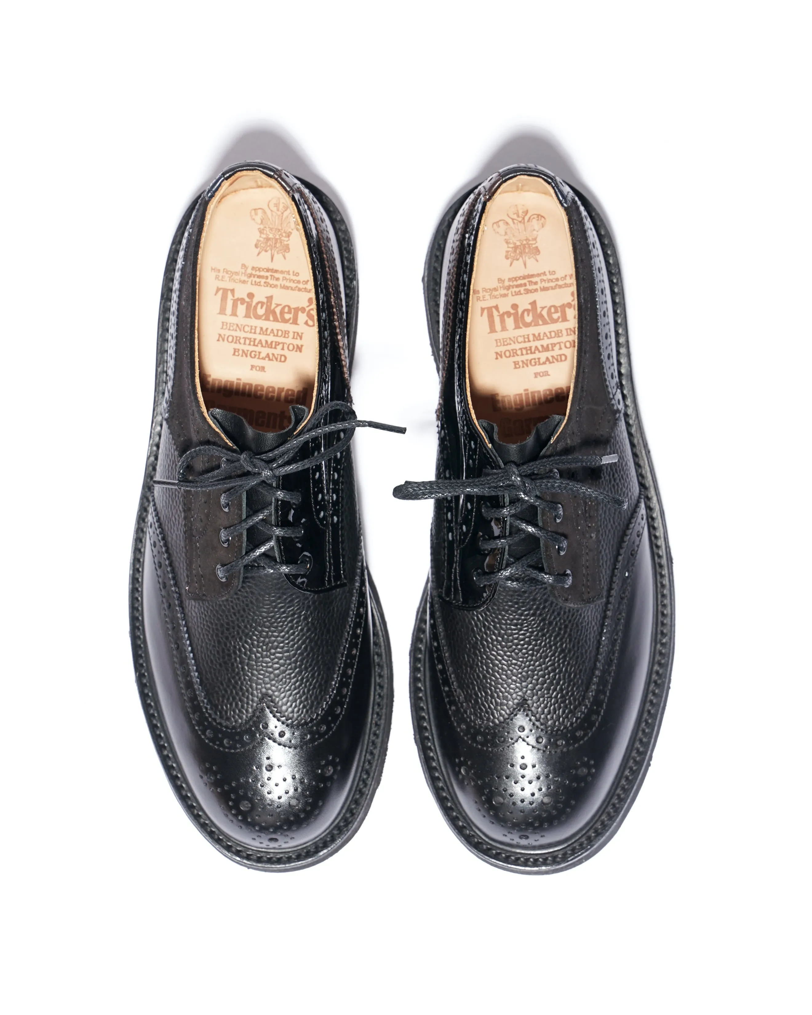 EG x Tricker's - Women's Brogue Shoe - Black - Multi Tone - Morflex Sole