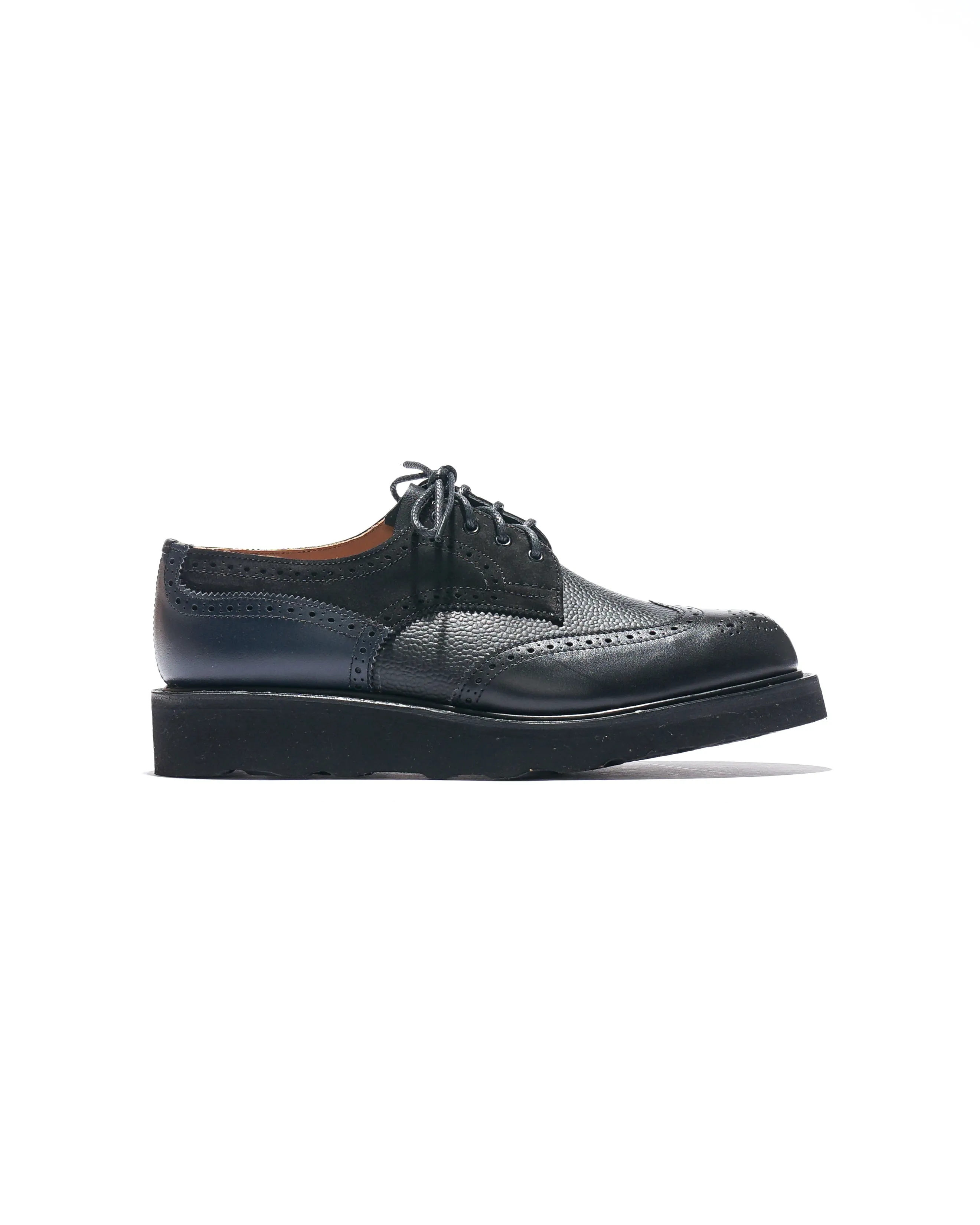 EG x Tricker's - Women's Brogue Shoe - Black - Multi Tone - Morflex Sole