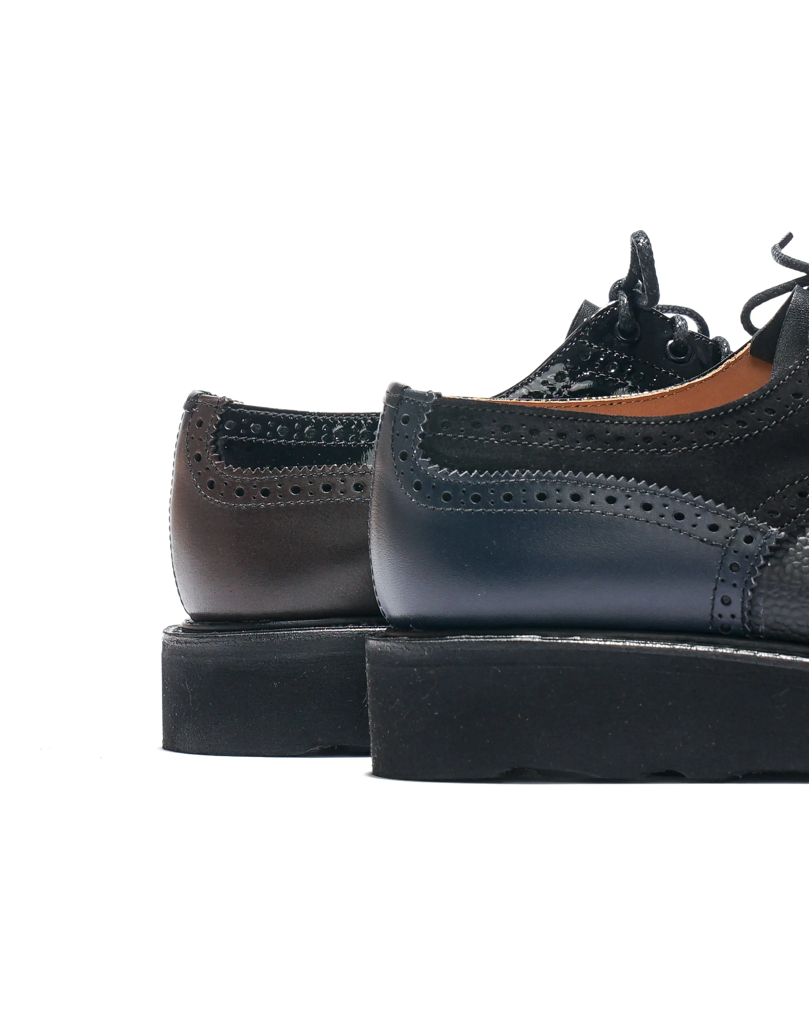 EG x Tricker's - Women's Brogue Shoe - Black - Multi Tone - Morflex Sole