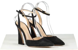 Gianvito Rossi Aura Suede Ankle-strap Pumps In Black UK 3 EU 36 👠