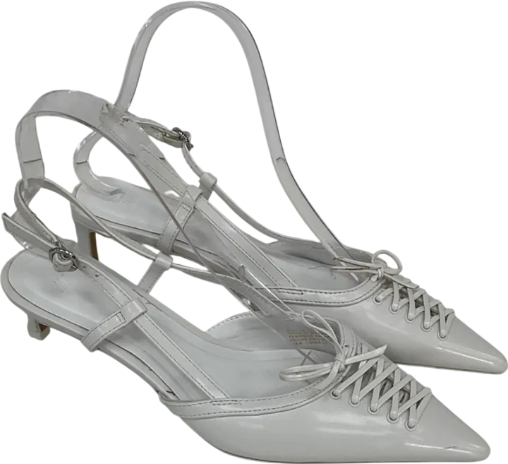 H&M White Lacing Detail Slingbacks UK 3 EU 36 👠