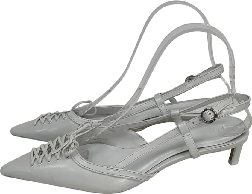 H&M White Lacing Detail Slingbacks UK 3 EU 36 👠