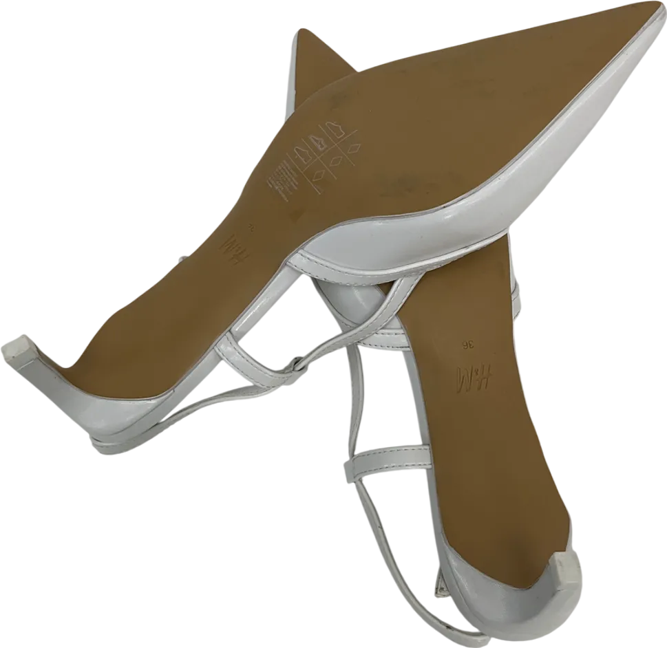 H&M White Lacing Detail Slingbacks UK 3 EU 36 👠