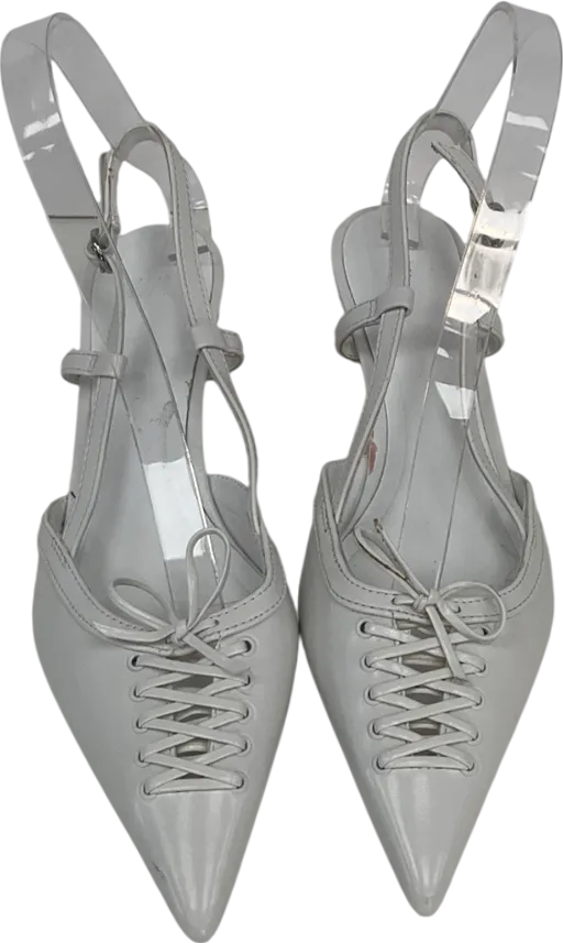 H&M White Lacing Detail Slingbacks UK 3 EU 36 👠
