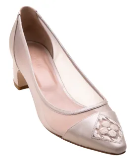 HOUSE OF ATANA Ivory Fiorellini mesh pumps EU 41 UK 8