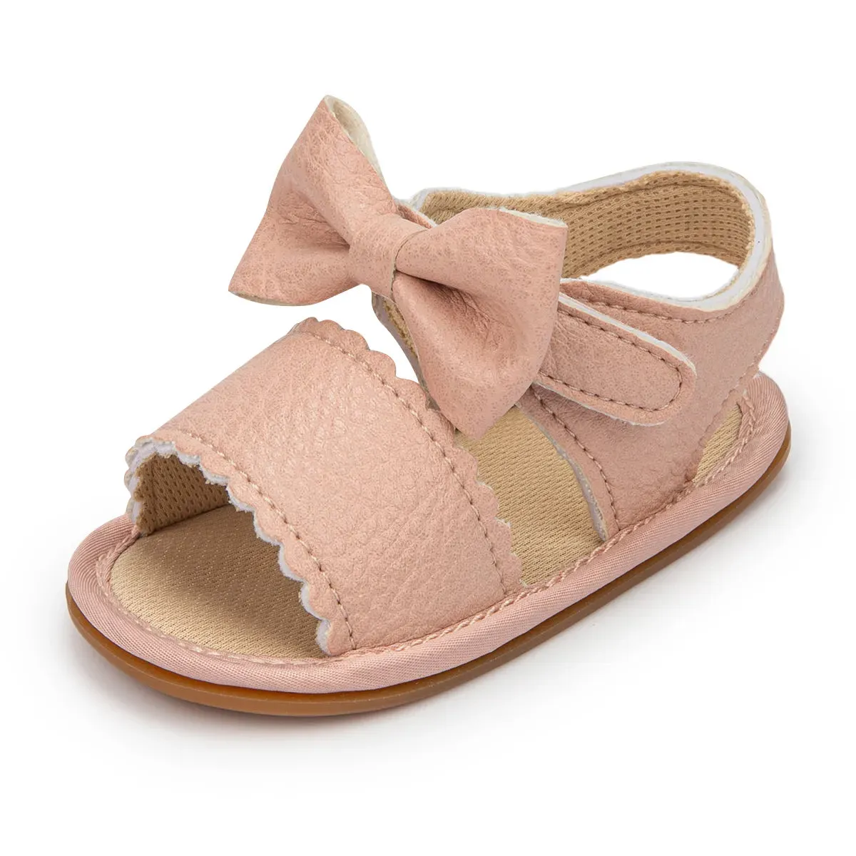 Infant Baby Shoes Girl Shoes New Summer Girl Sandals PU Leather Bowknot Rubber Sole Anti-Slip Newborn First Walker Crib Shoes - BGSD50780