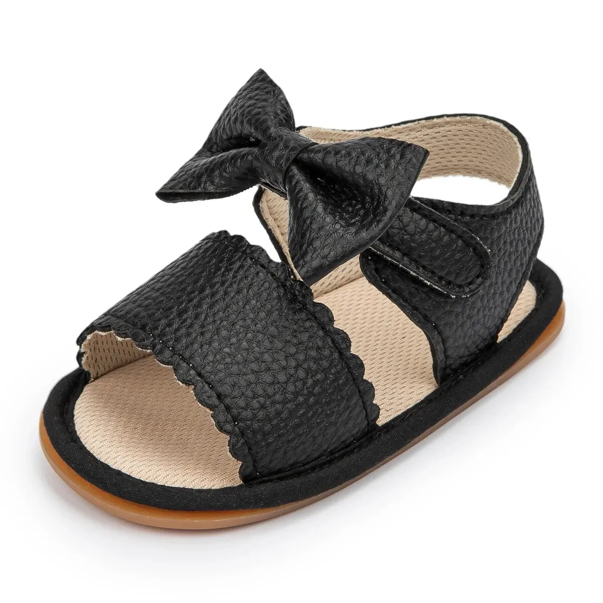 Infant Baby Shoes Girl Shoes New Summer Girl Sandals PU Leather Bowknot Rubber Sole Anti-Slip Newborn First Walker Crib Shoes - BGSD50780