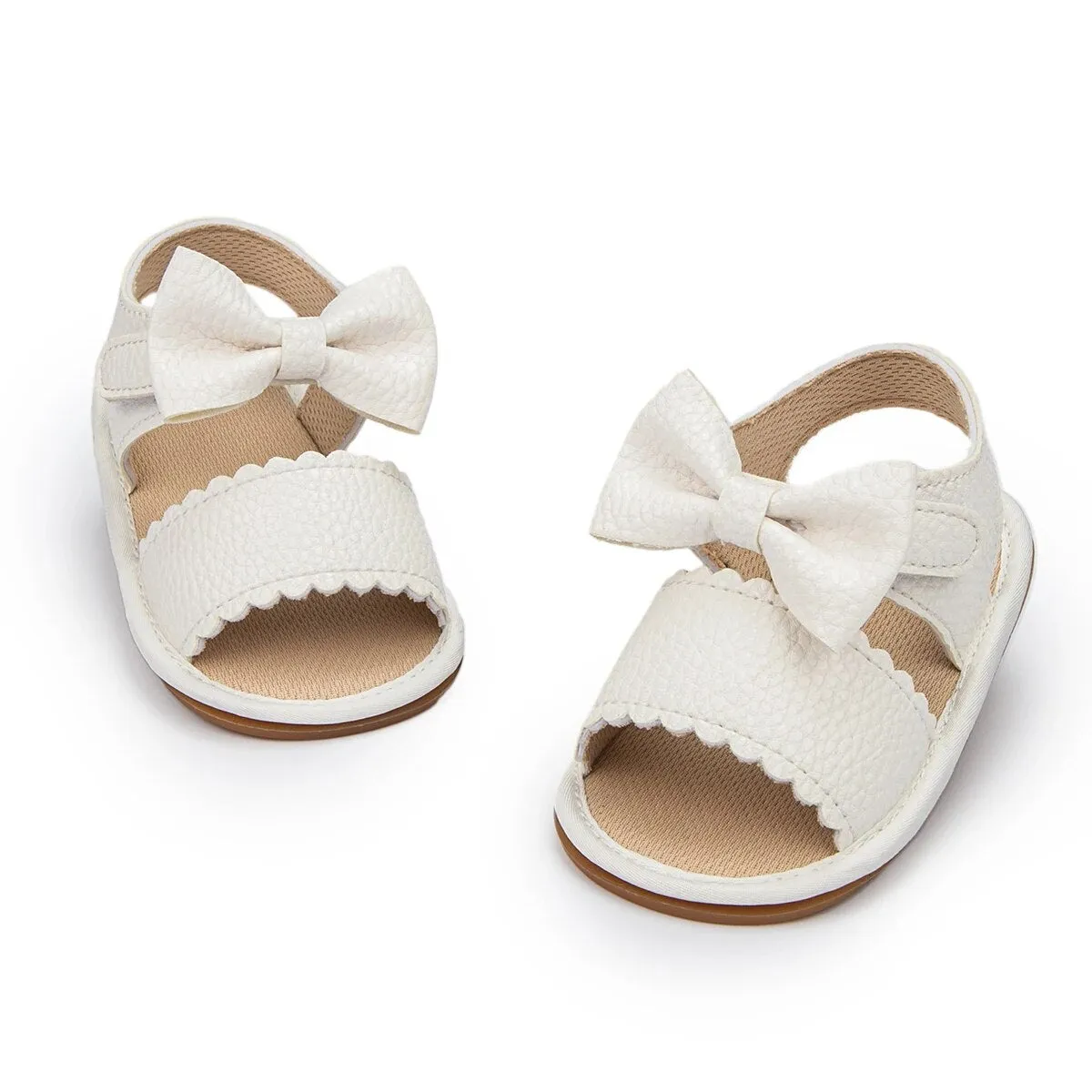 Infant Baby Shoes Girl Shoes New Summer Girl Sandals PU Leather Bowknot Rubber Sole Anti-Slip Newborn First Walker Crib Shoes - BGSD50780