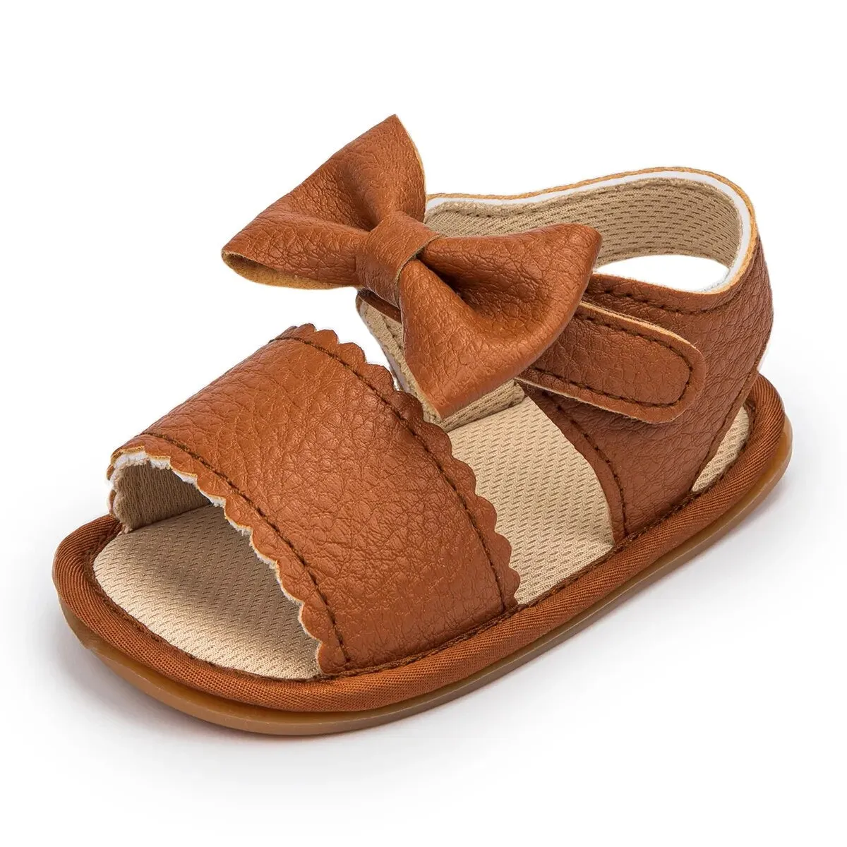 Infant Baby Shoes Girl Shoes New Summer Girl Sandals PU Leather Bowknot Rubber Sole Anti-Slip Newborn First Walker Crib Shoes - BGSD50780
