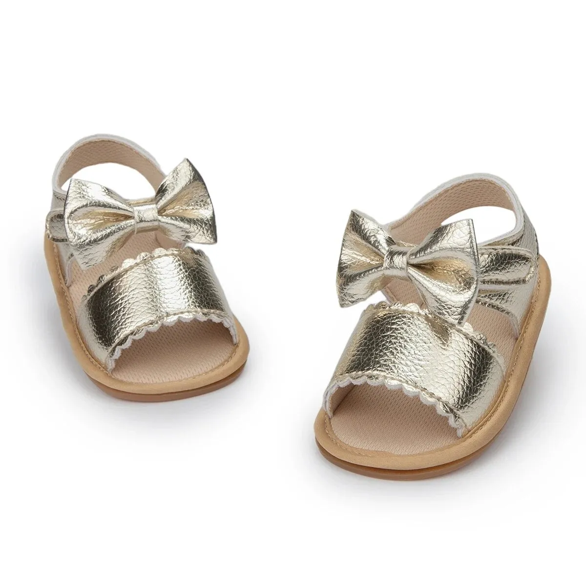 Infant Baby Shoes Girl Shoes New Summer Girl Sandals PU Leather Bowknot Rubber Sole Anti-Slip Newborn First Walker Crib Shoes - BGSD50780