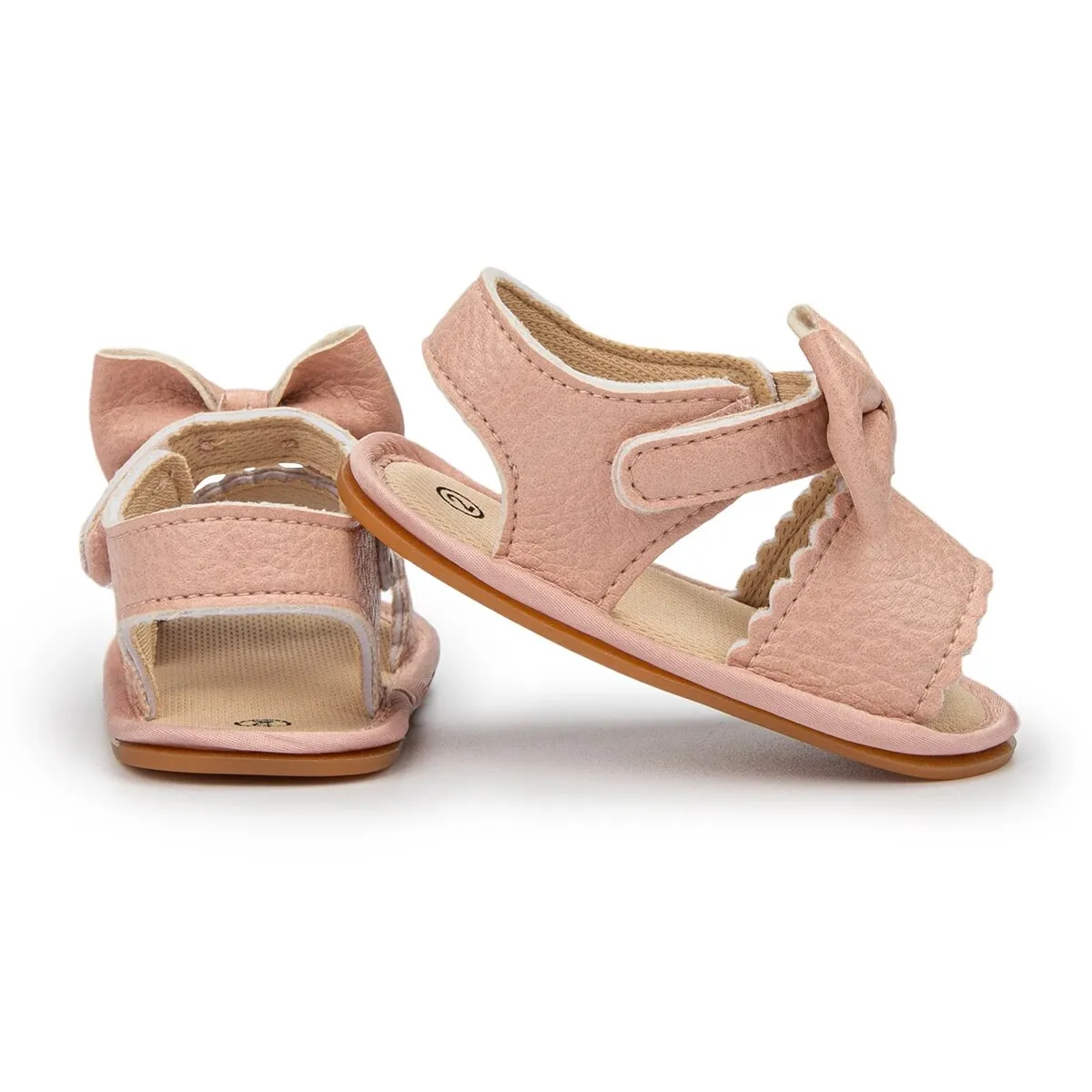 Infant Baby Shoes Girl Shoes New Summer Girl Sandals PU Leather Bowknot Rubber Sole Anti-Slip Newborn First Walker Crib Shoes - BGSD50780