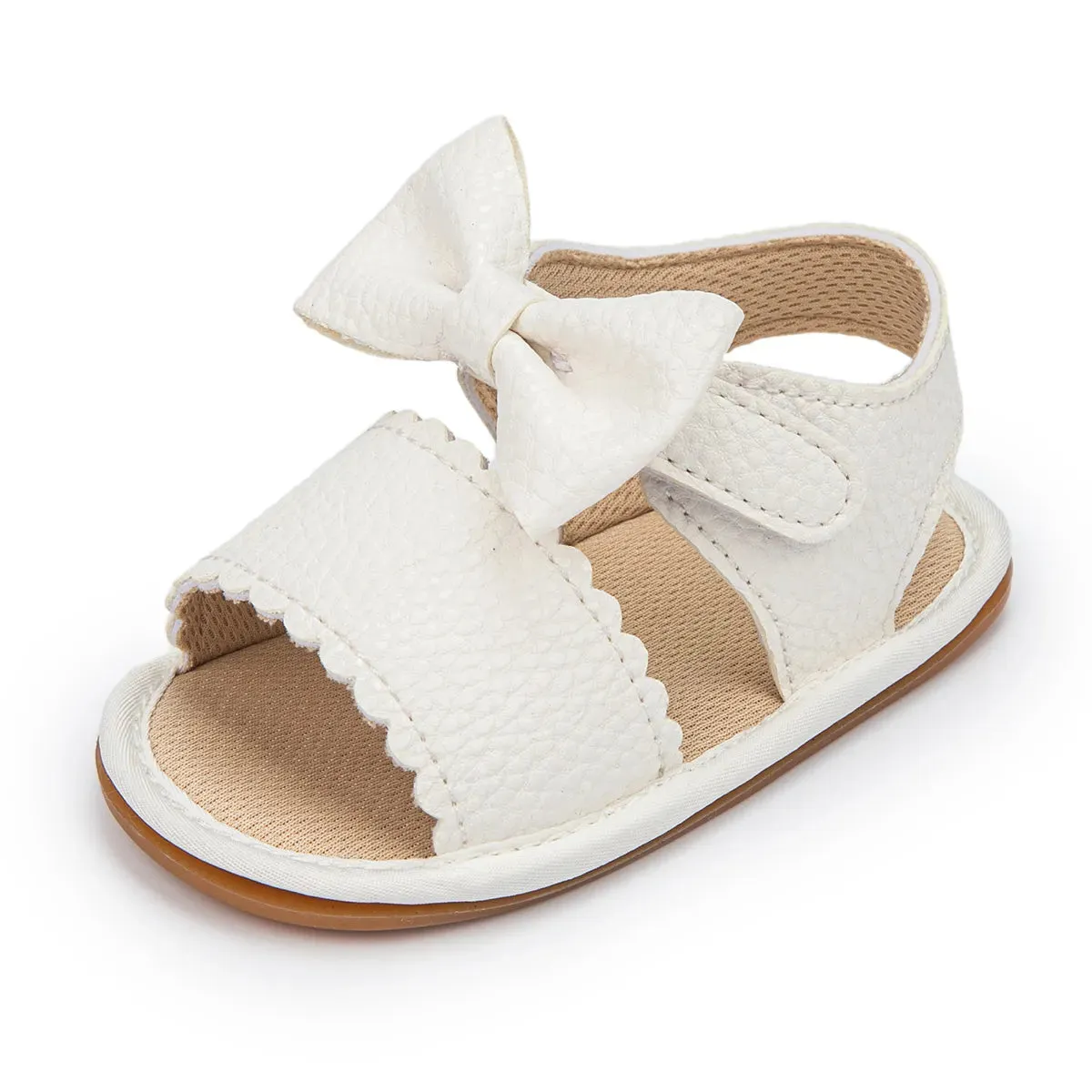Infant Baby Shoes Girl Shoes New Summer Girl Sandals PU Leather Bowknot Rubber Sole Anti-Slip Newborn First Walker Crib Shoes - BGSD50780