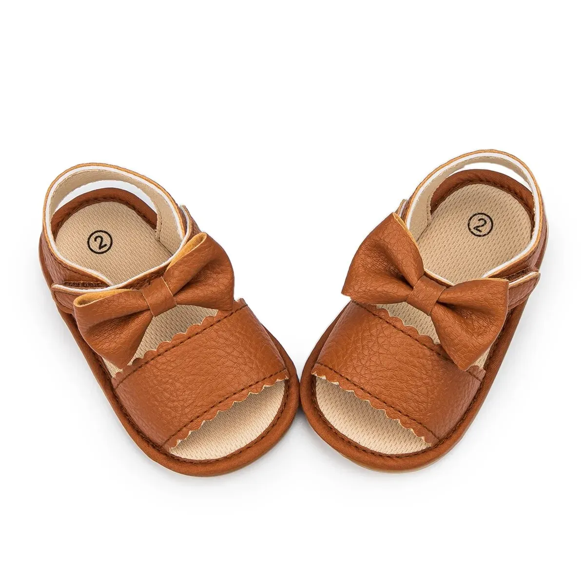 Infant Baby Shoes Girl Shoes New Summer Girl Sandals PU Leather Bowknot Rubber Sole Anti-Slip Newborn First Walker Crib Shoes - BGSD50780