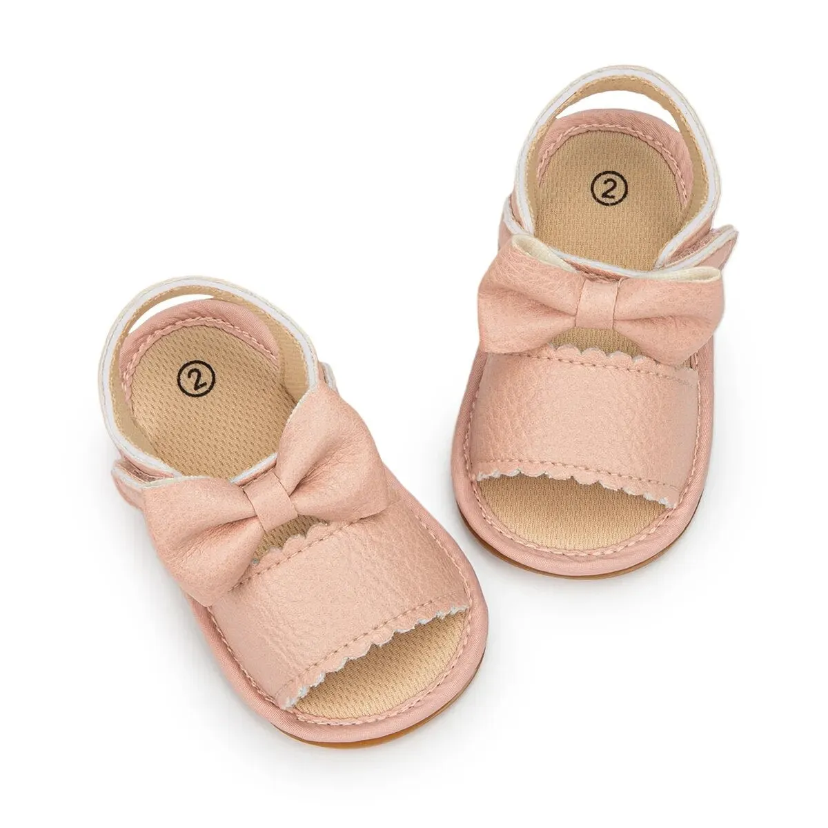 Infant Baby Shoes Girl Shoes New Summer Girl Sandals PU Leather Bowknot Rubber Sole Anti-Slip Newborn First Walker Crib Shoes - BGSD50780