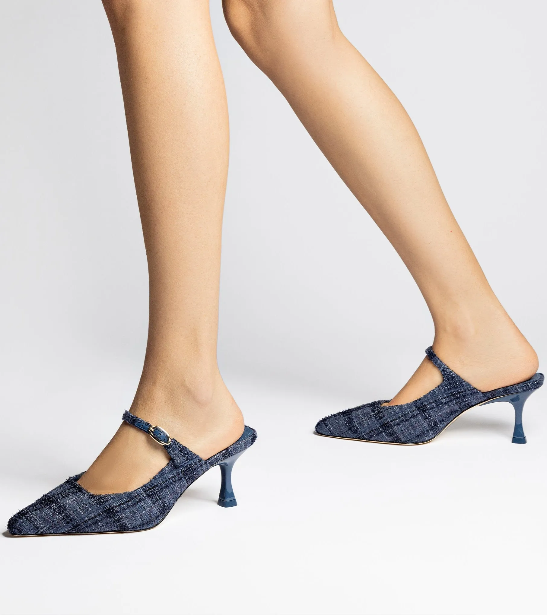 Larroude Ines Mule In Marlin Tweed