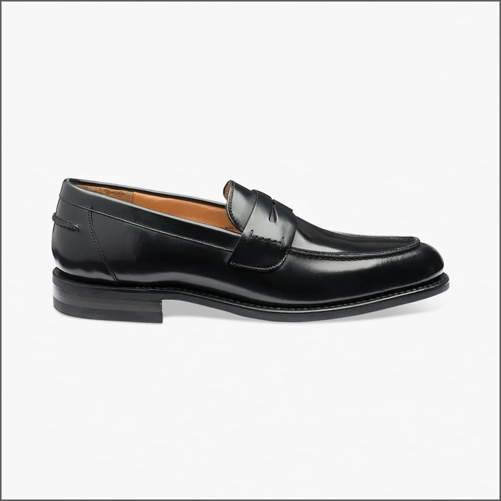 Loake 356 Black Saddle Loafer Shoe--