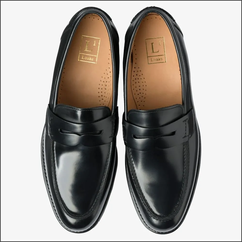 Loake 356 Black Saddle Loafer Shoe--