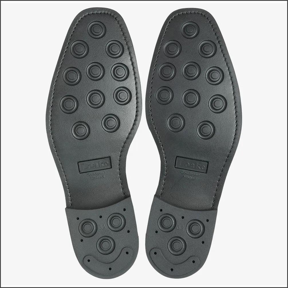 Loake 356 Black Saddle Loafer Shoe--