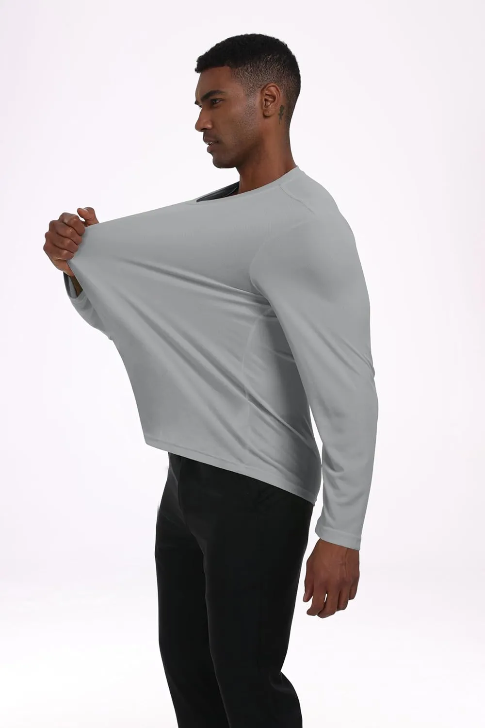 Men's UPF 50  Long Sleeve Tee Shirts UV Sun Protection Quick Dry Tee Shirt Swim Athletic Running Workout
