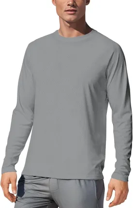Men's UPF 50  Long Sleeve Tee Shirts UV Sun Protection Quick Dry Tee Shirt Swim Athletic Running Workout