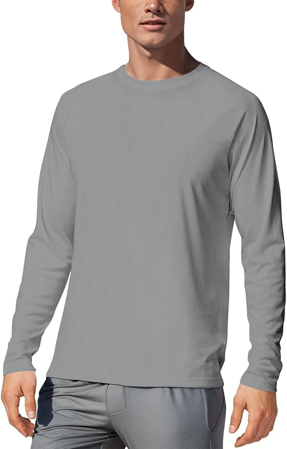 Men's UPF 50  Long Sleeve Tee Shirts UV Sun Protection Quick Dry Tee Shirt Swim Athletic Running Workout