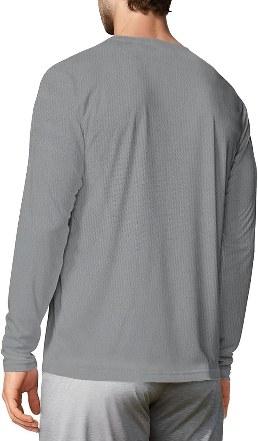 Men's UPF 50  Long Sleeve Tee Shirts UV Sun Protection Quick Dry Tee Shirt Swim Athletic Running Workout