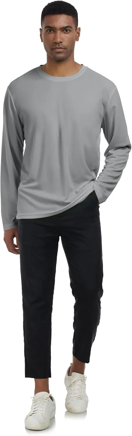 Men's UPF 50  Long Sleeve Tee Shirts UV Sun Protection Quick Dry Tee Shirt Swim Athletic Running Workout