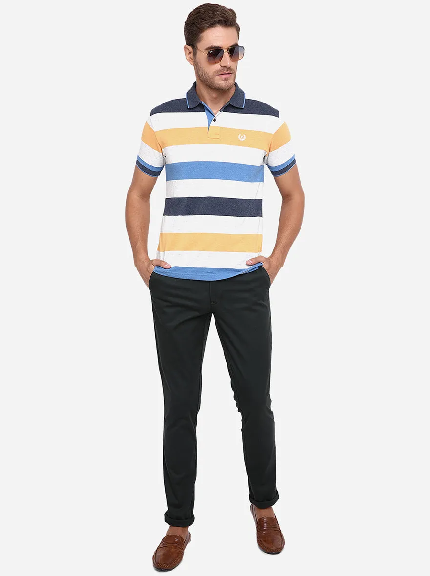 Olive Dobby Uno Fit Casual Trouser | JadeBlue