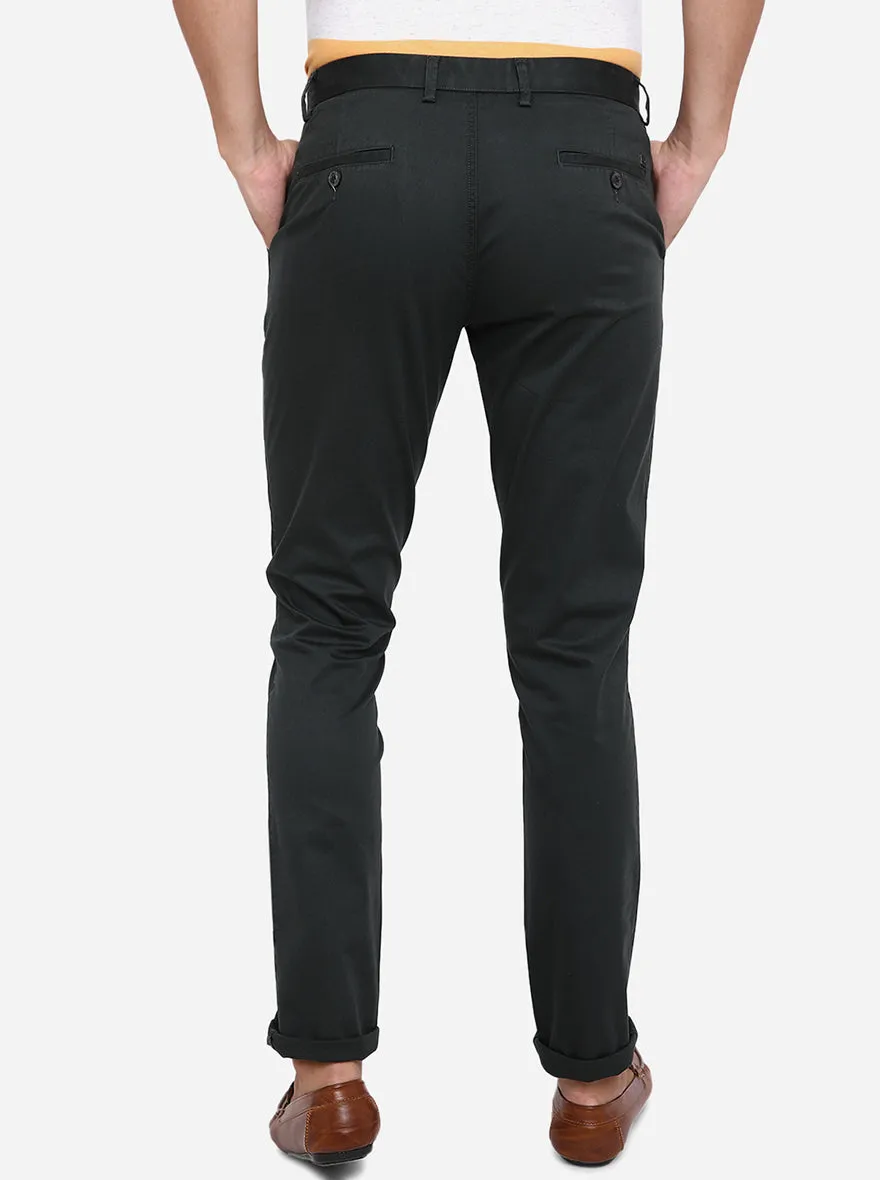 Olive Dobby Uno Fit Casual Trouser | JadeBlue