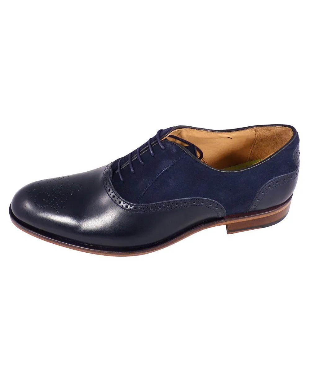 Oliver Sweeney Tondela Leather & Suede Brogue - Navy