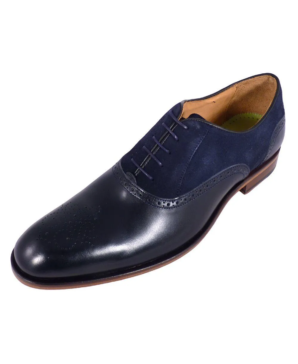 Oliver Sweeney Tondela Leather & Suede Brogue - Navy