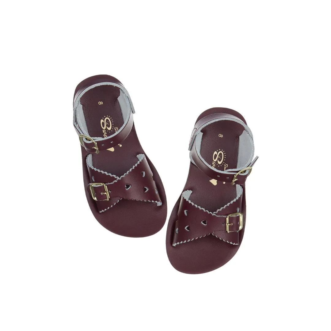 Outlet - Salt-Water Sun-San Kids Sandals - Sweetheart - Claret