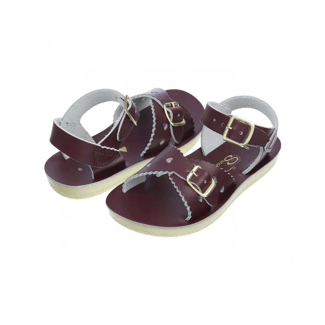 Outlet - Salt-Water Sun-San Kids Sandals - Sweetheart - Claret