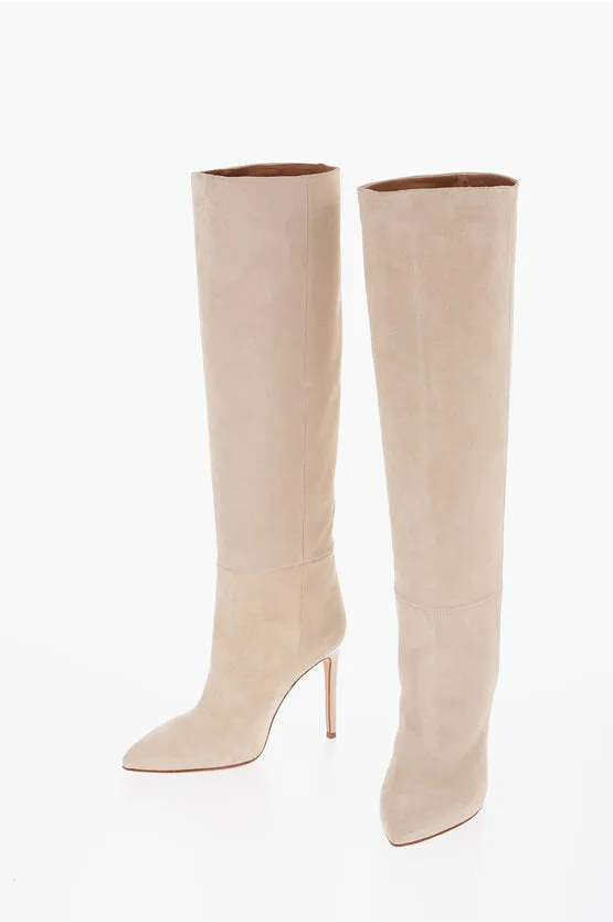 Paris Texas Point Toe Suede Boots with Stiletto Heel