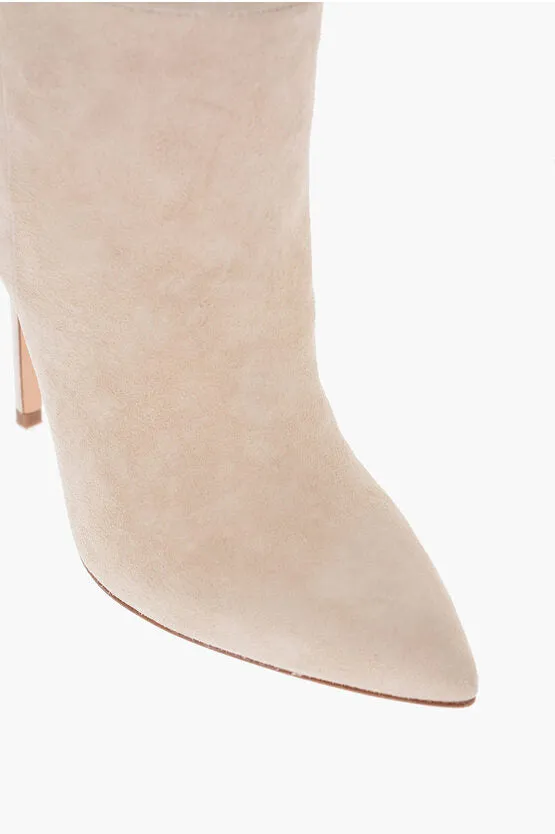 Paris Texas Point Toe Suede Boots with Stiletto Heel