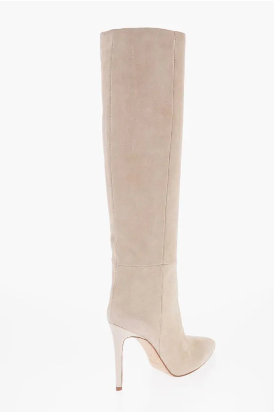 Paris Texas Point Toe Suede Boots with Stiletto Heel