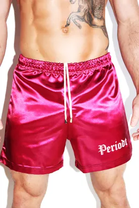 Periodt Satin Athletic Shorts-Pink