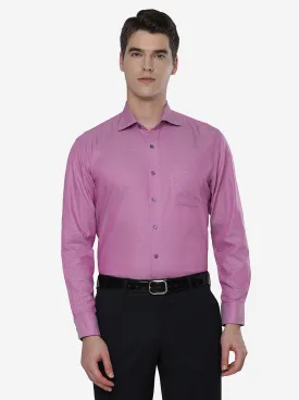 Powder Pink Printed Regular Fit Formal Shirt | JadeBlue
