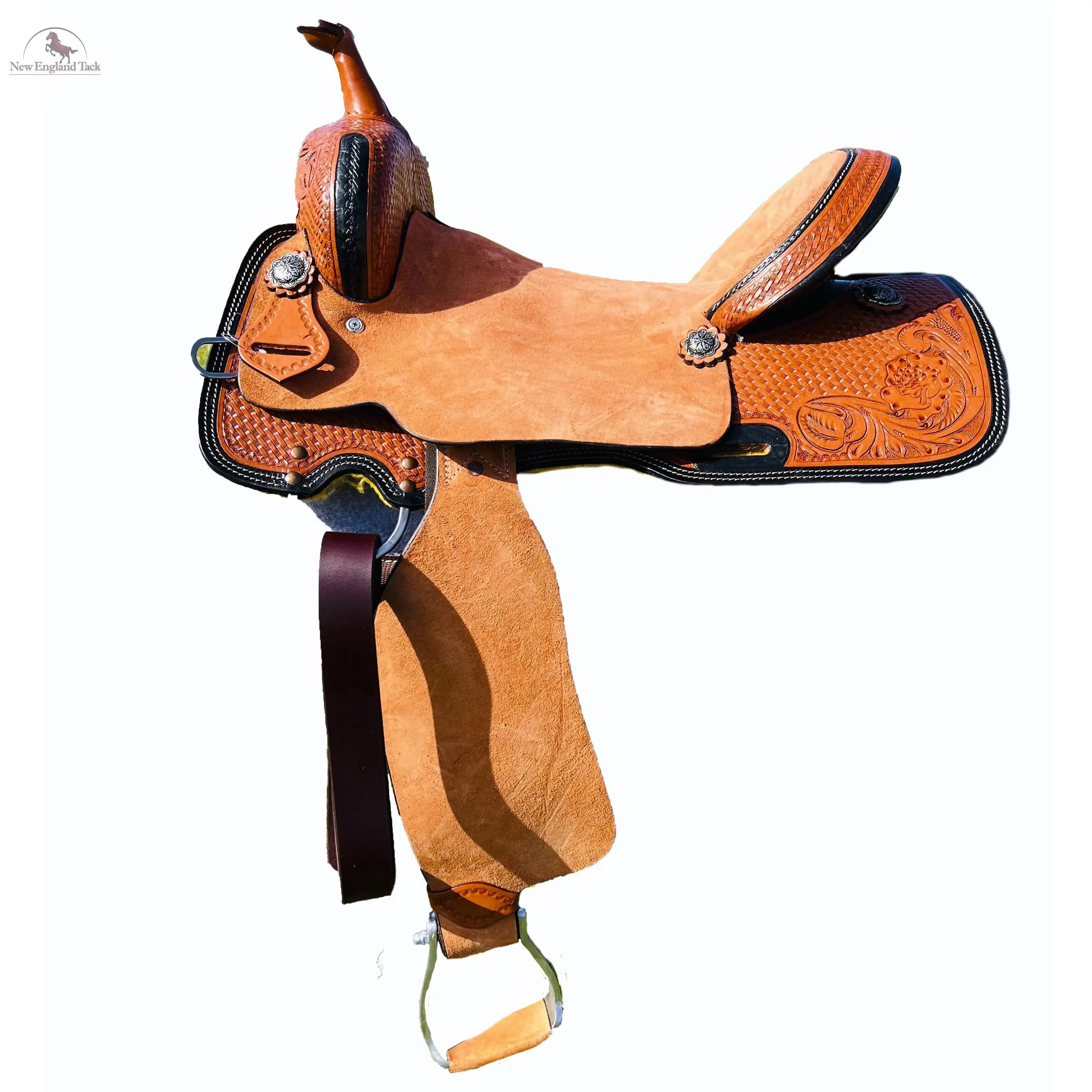 Resistance Basket weave Tooled Roughout Barrel Western Saddle