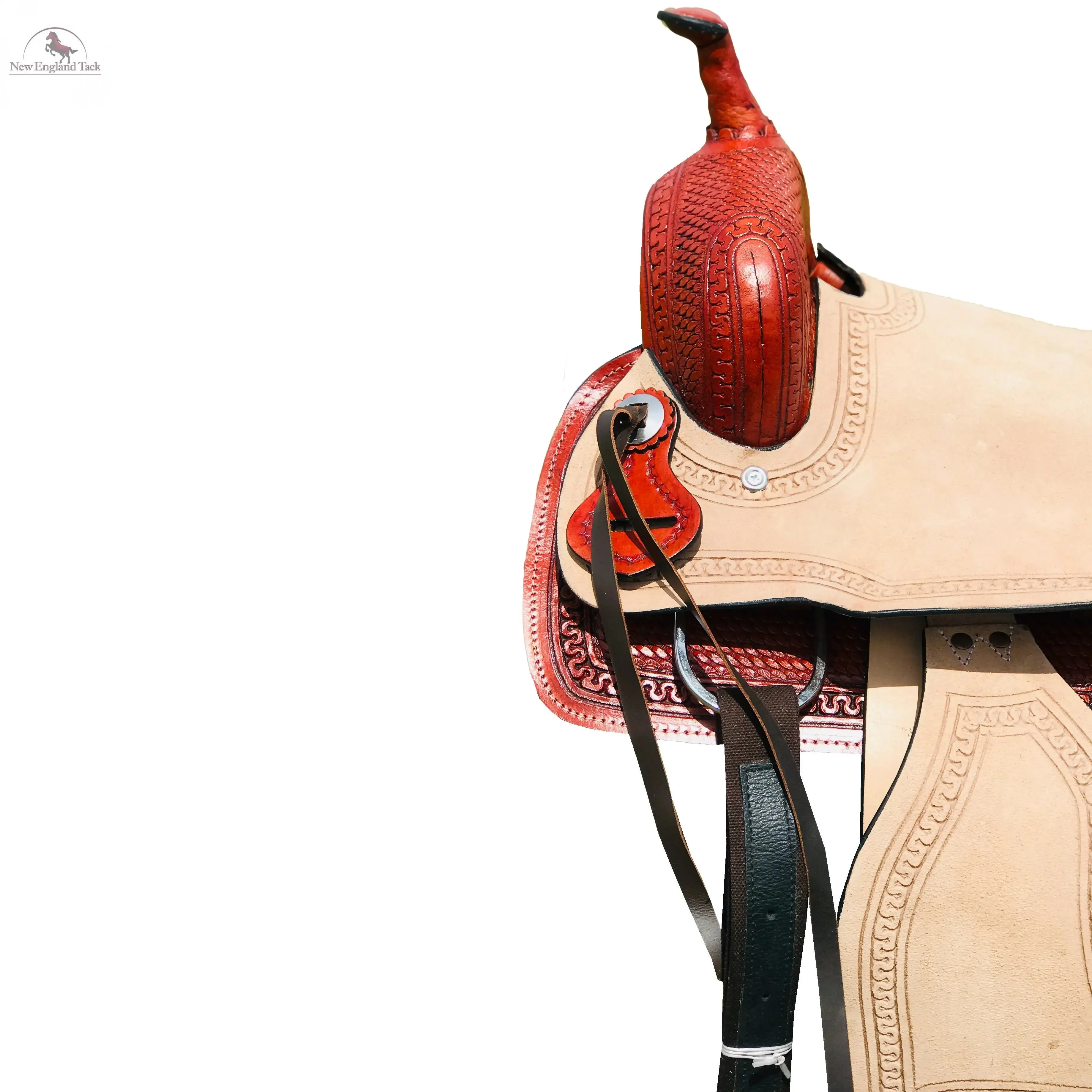 Resistance Youth Double Skirt Basket Weave Tooled Ranch Saddle With Rough Out Seat And Fender